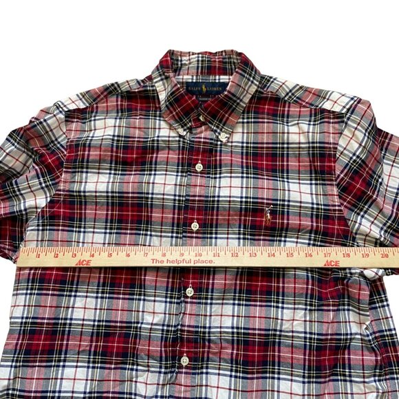 Ralph Lauren Classic Fit Button-Down Oxford Shirt Mens SZ Large Multicolor Plaid - Picture 7 of 8